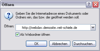Screenshot Fenster Webfolders öffnen